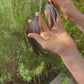 Crown Protection - Hair stick sciamanico con piume e Acquamarina