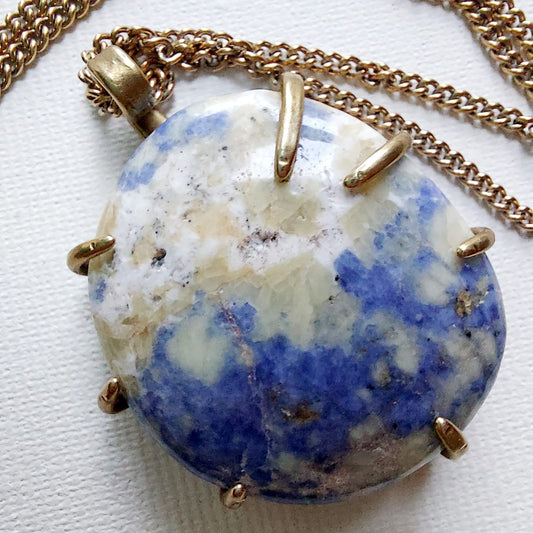 Sodalite Ciondolo Grande in Ottone